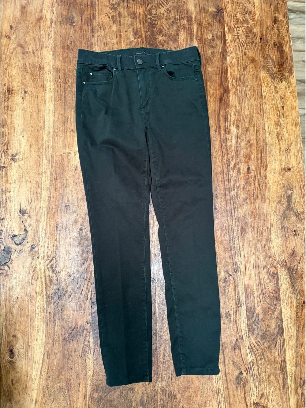 Ann Taylor The High Rise Skinny Dark Green Jeans Size 2